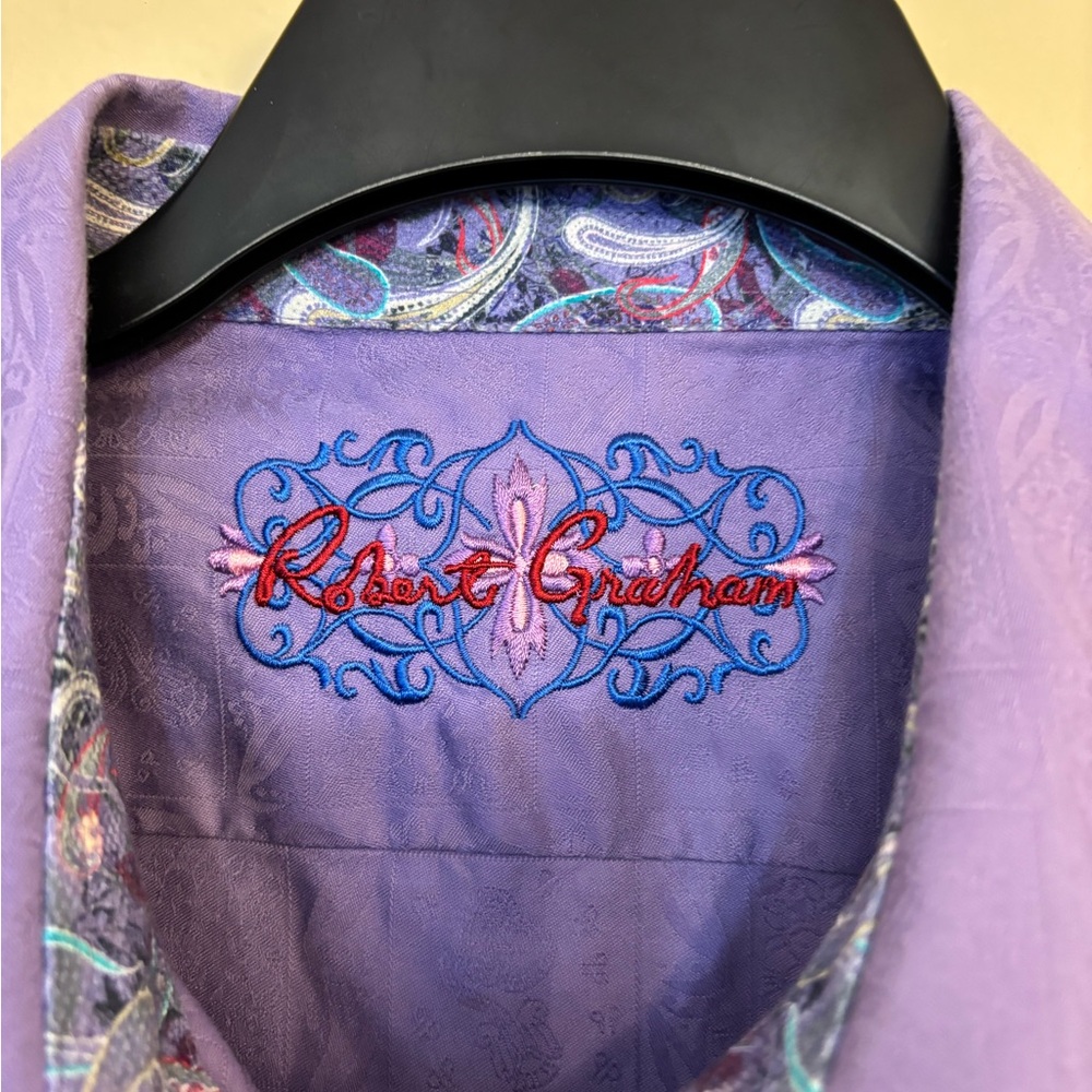 Robert Graham Lavender Button Down Shirt - Picture 3 of 11
